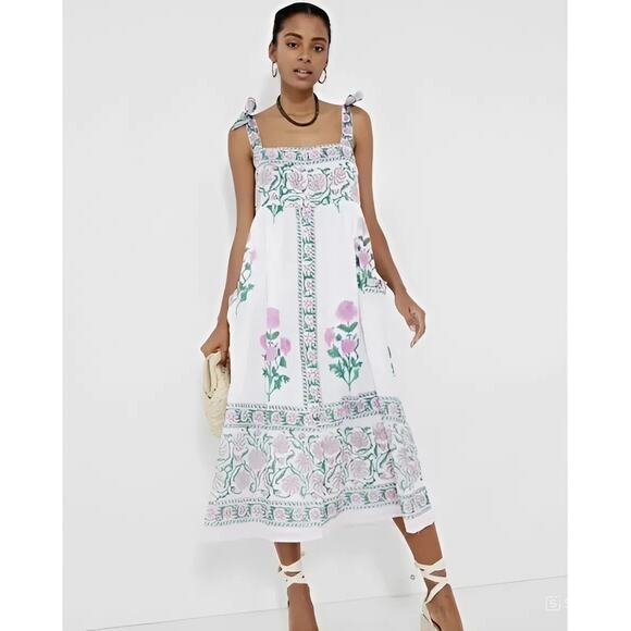 Juliet Dunn Dresses & Skirts - JULIET DUNN White Orchid Poppy Tie Shoulder Dress Size 2 NWT